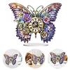 (US Local)2D DIY Butterfly Irregular Shaped Drilling Diamond Painting Clock Art Craft