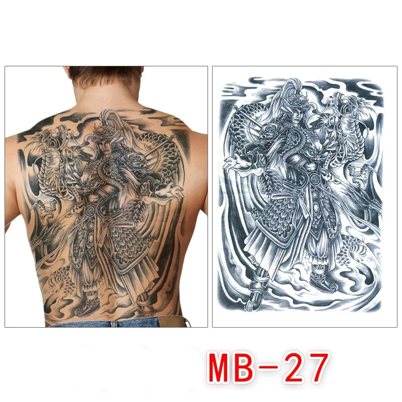 Waterproof temporary men tattoos tattoo full back large tatoo fake dragon girl tattoo body art sticker sexy decals transferable