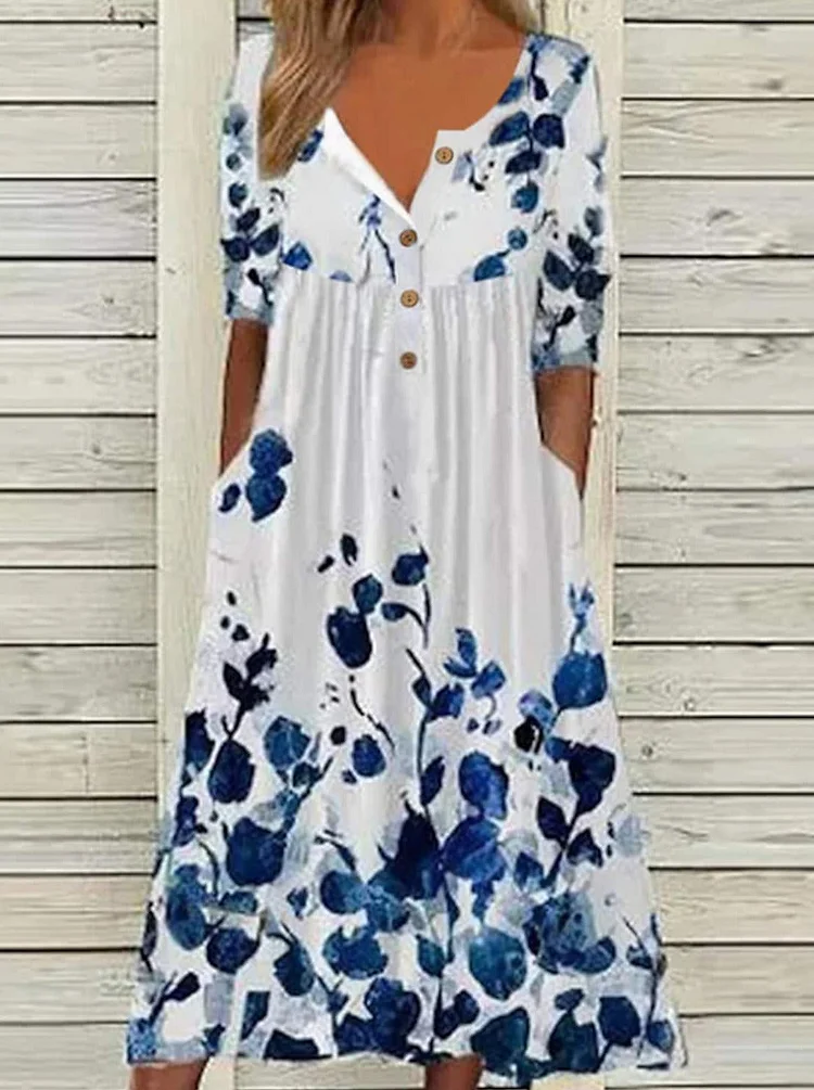 Summer Set Neck Stylish Casual Dress