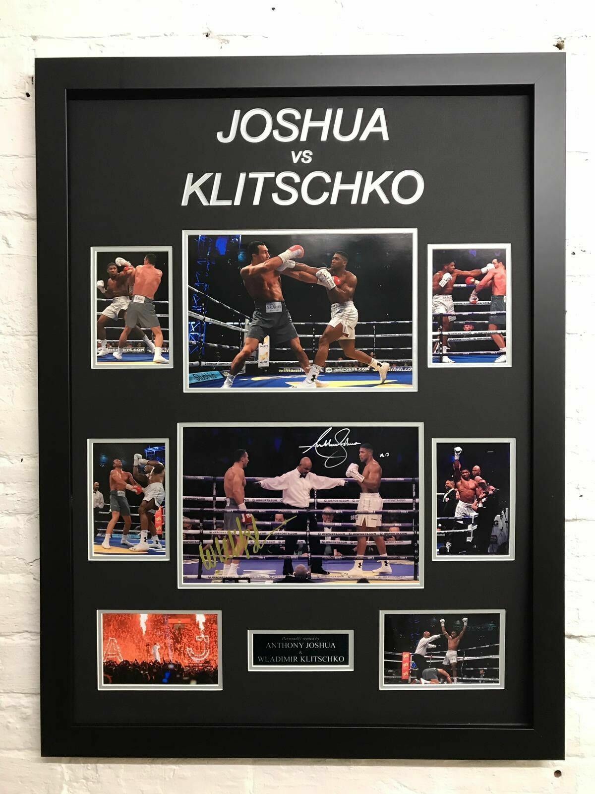 Wladimir Klitschko & Anthony Joshua Signed 12X8 Photo Poster painting FRAMED DISPLAY AFTAL COA