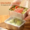 Boîte de conservation des aliments en acier inoxydable avec couvercle, boîte de rangement pour déjeuner et collation