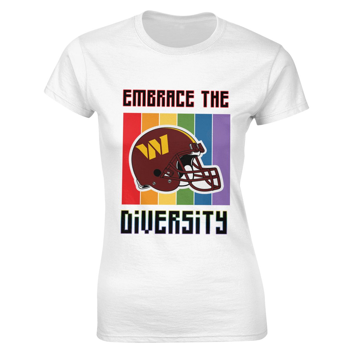 Washington Commanders Embrace The Diversity Women's Short-Sleeve Cotton Tee