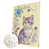 DIY Pearl Painting Kitten for Home Wall Decor with Frame(40x30cm)