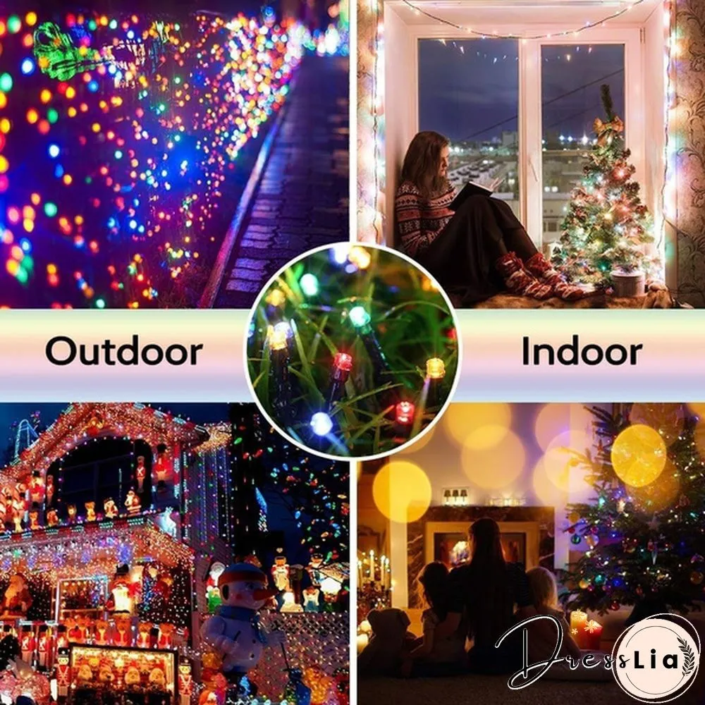 Outdoor Lighting String 200 LED Solar Garden Light Power Lamp Christmas Party for Street