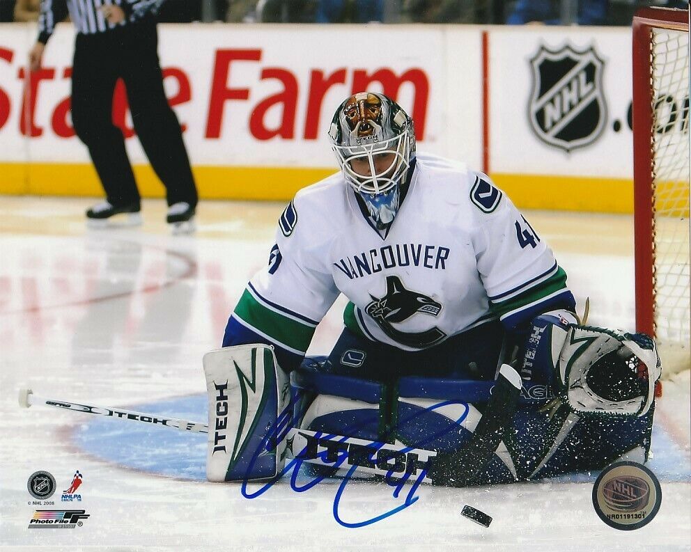 CURTIS SANFORD SIGNED VANCOUVER CANUCKS GOALIE 8x10 Photo Poster painting #1 Autograph