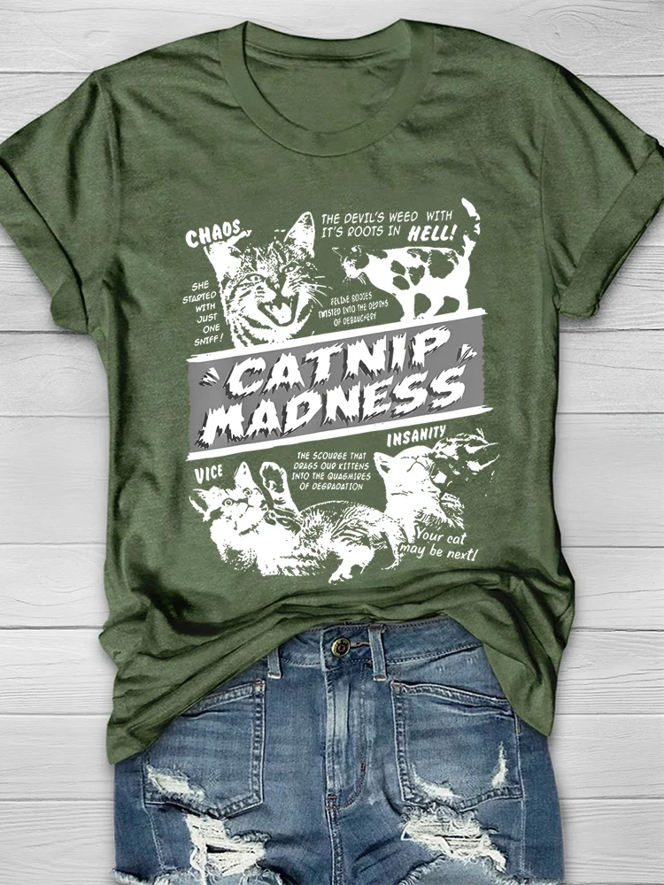 Eagerlys Vintage Cool Cat T-Shirt Eagerlys