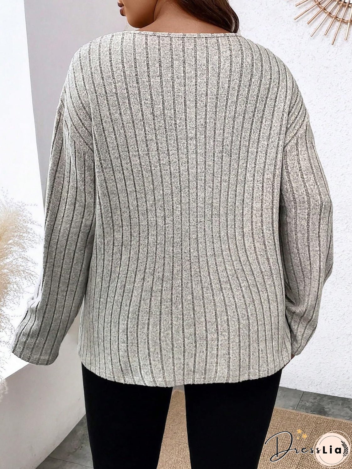 Plus Size Lace Detail Long Sleeve T-Shirt