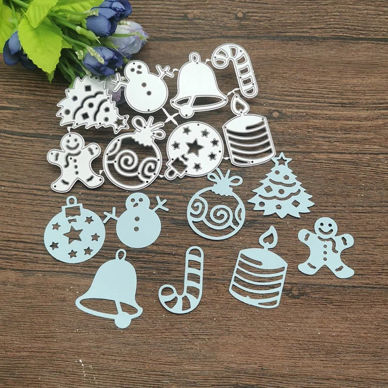 8Pcs Christmas frame card Cutting Dies Stencils For DIY Scrapbooking Decorative Embossing Handcraft Die Cutting Template