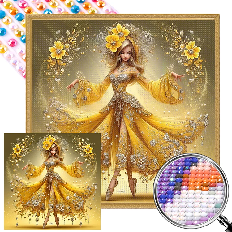 Partial AB Drill - Full Round Diamond Painting - Dancing Woman 40*40CM