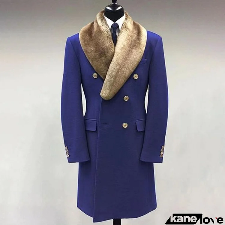 Fashion Casual Fur Lapel Collar Graphic Pattern Long Sleeve Coat