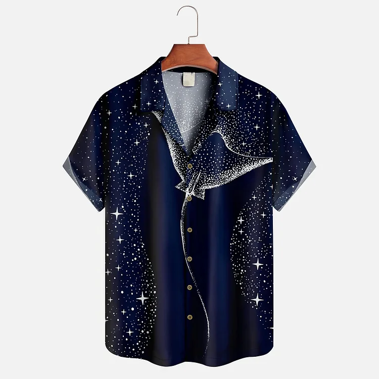Simpfit Herren Ocean Art Starlight Manta Hawaiihemd
