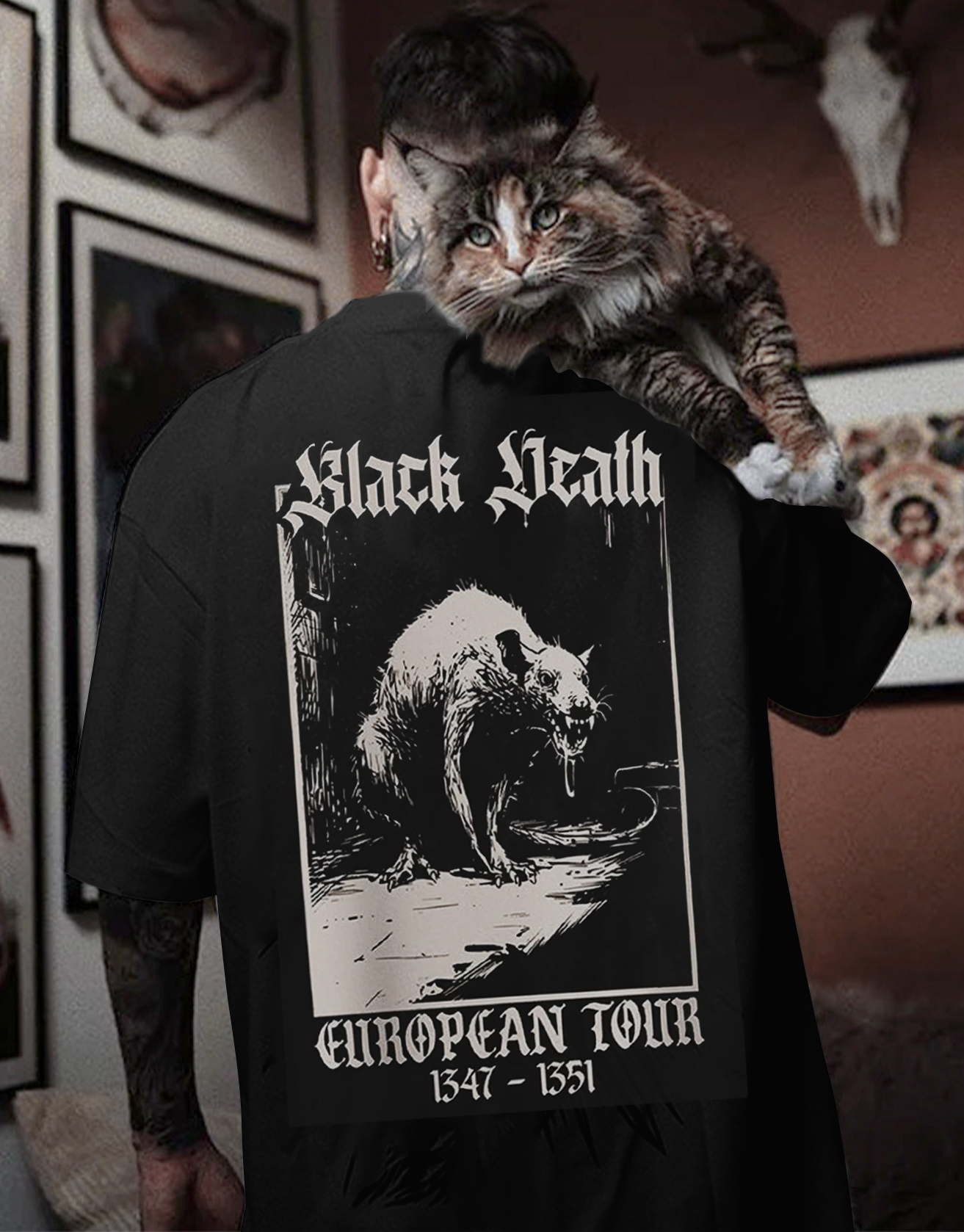Black Death Medieval Rat Tshirt / TECHWEAR CLUB / Techwear
