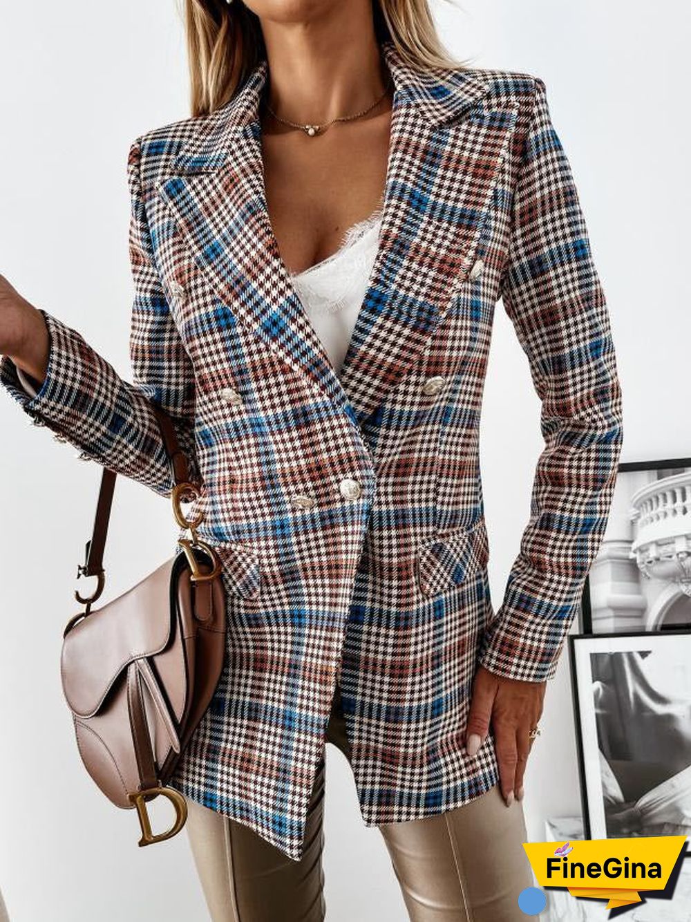 Blazer Lapel Collar Button Coat