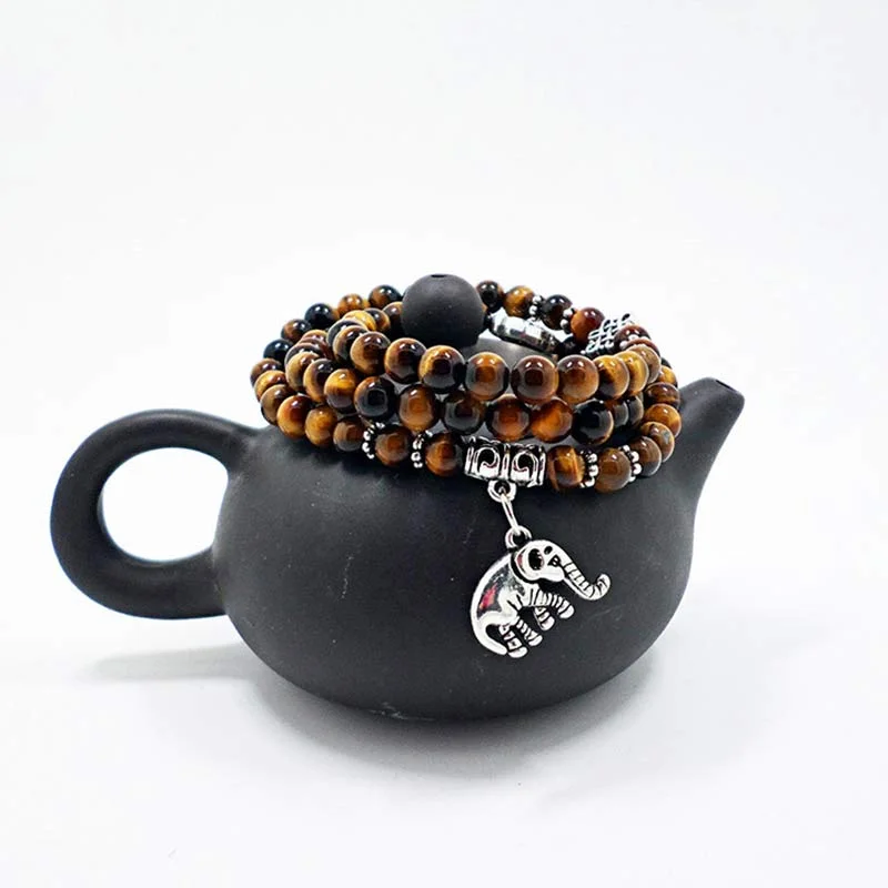Tiger Eye Elephant Protection Courage Strength Bracelet