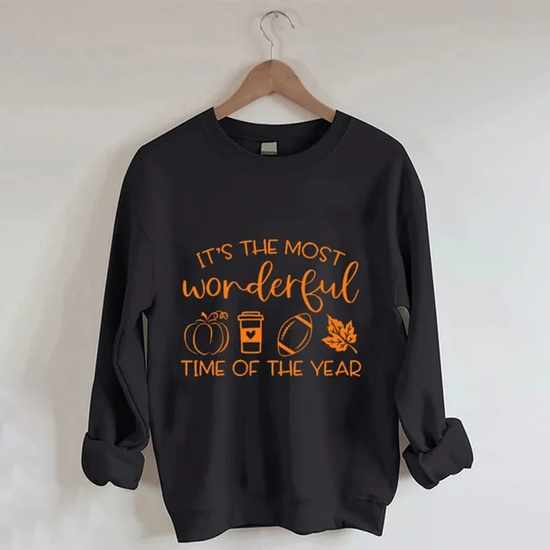 The Most Wonderful Time of The Year Fall Drinking Pumpkin Maple Sweatshirt