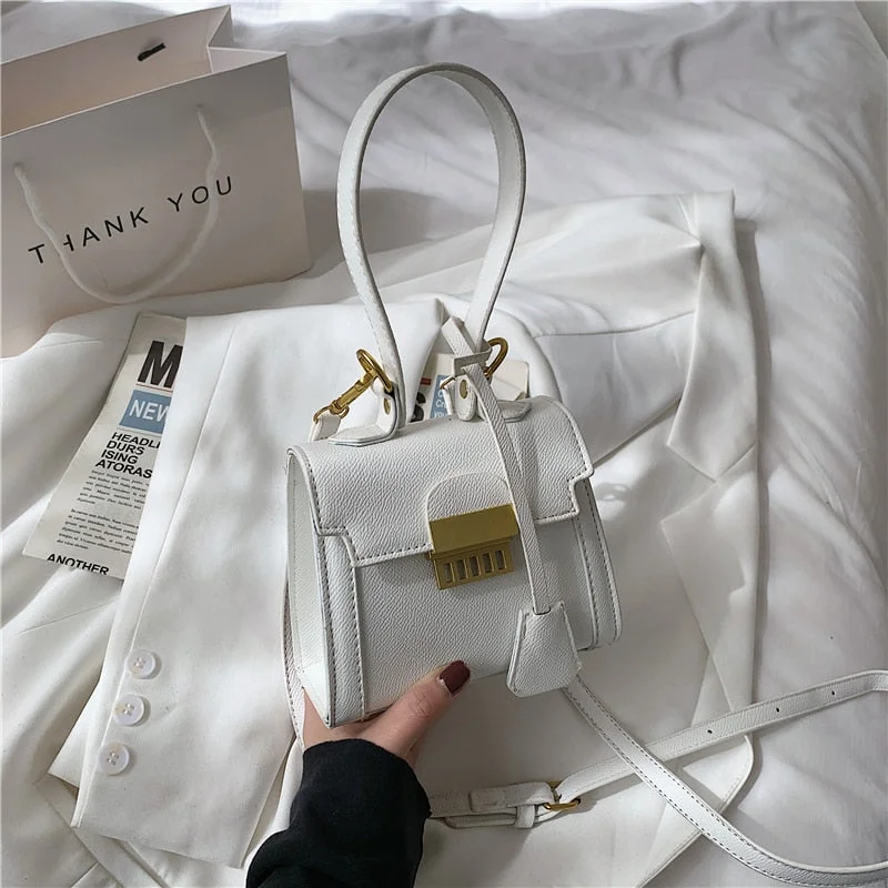 էѧӧܧ Luxury lock small square bag shoulder bag PU Leather for Women 2021 Summer Handbag Brand Luxury Crossbody Purses