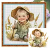 >SALE<Full Embroidery Eco-cotton Thread 18CT Printed Farm Baby Cross Stitch Kit25x25cm