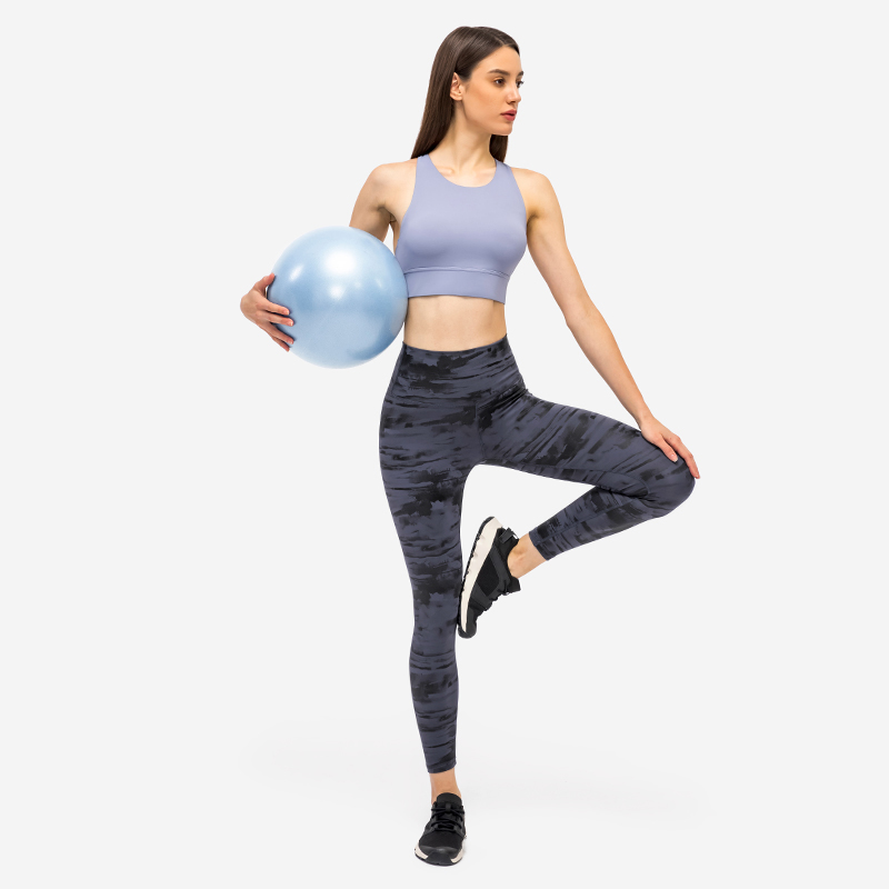Soft Spandex Ink Dyeing And Printing High Waist Naked Feeling High Elastic Fitness Yoga Leggings