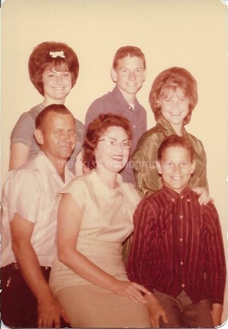 Family Portrait SMALL FOUND Photo Poster painting Color 50'S 60'S Original VINTAGE JD 110 16 S