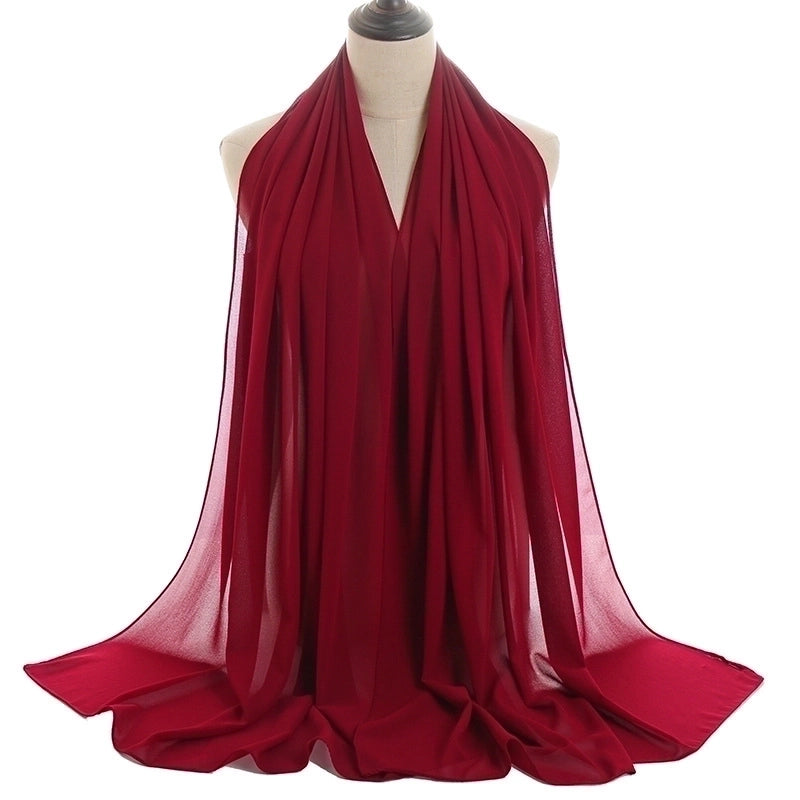 Women’s Minimalist Solid Color Chiffon Cotton Linen Scarves