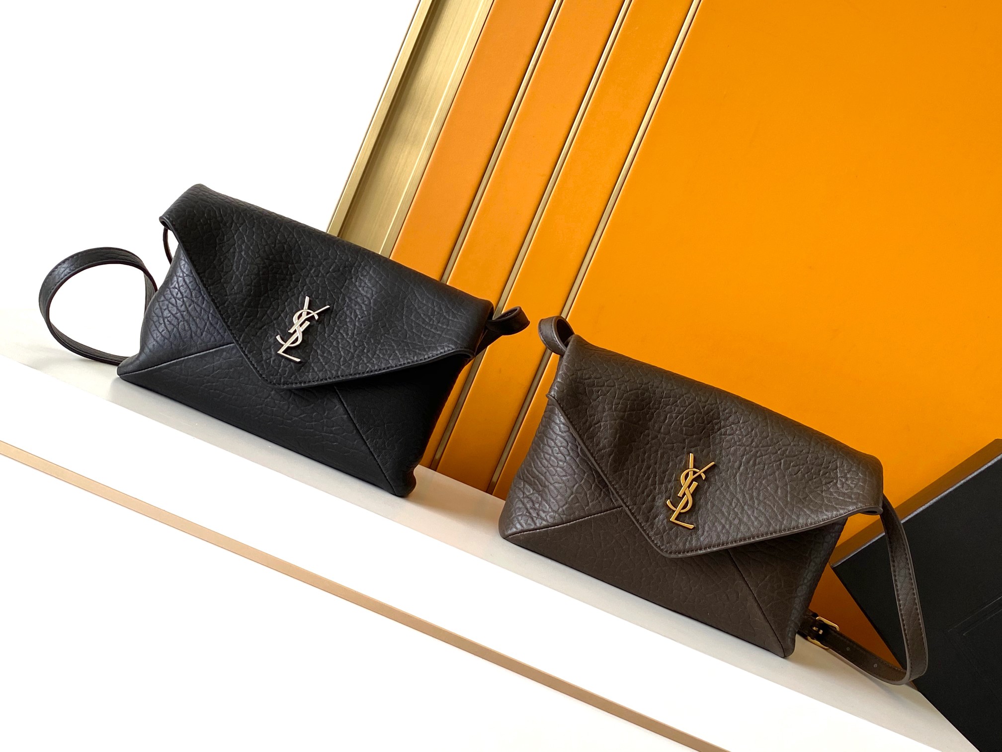YSL Cassandra Envelope Messenger Bag in Lambskin
