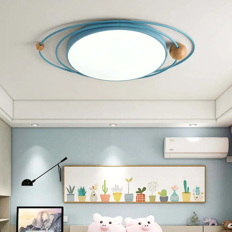 Quinn Modern Ceiling Light LED Metal Wood Living Room