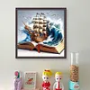 Sailboat In Book-11CT Stamped Cross Stitch 40*40cm/15.75*15.75in tapestrymarket