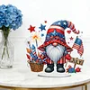 Diamond Painting Acrylic Single Sided July Independence Day Gnome Ornaments Tabletop Home Office Decor