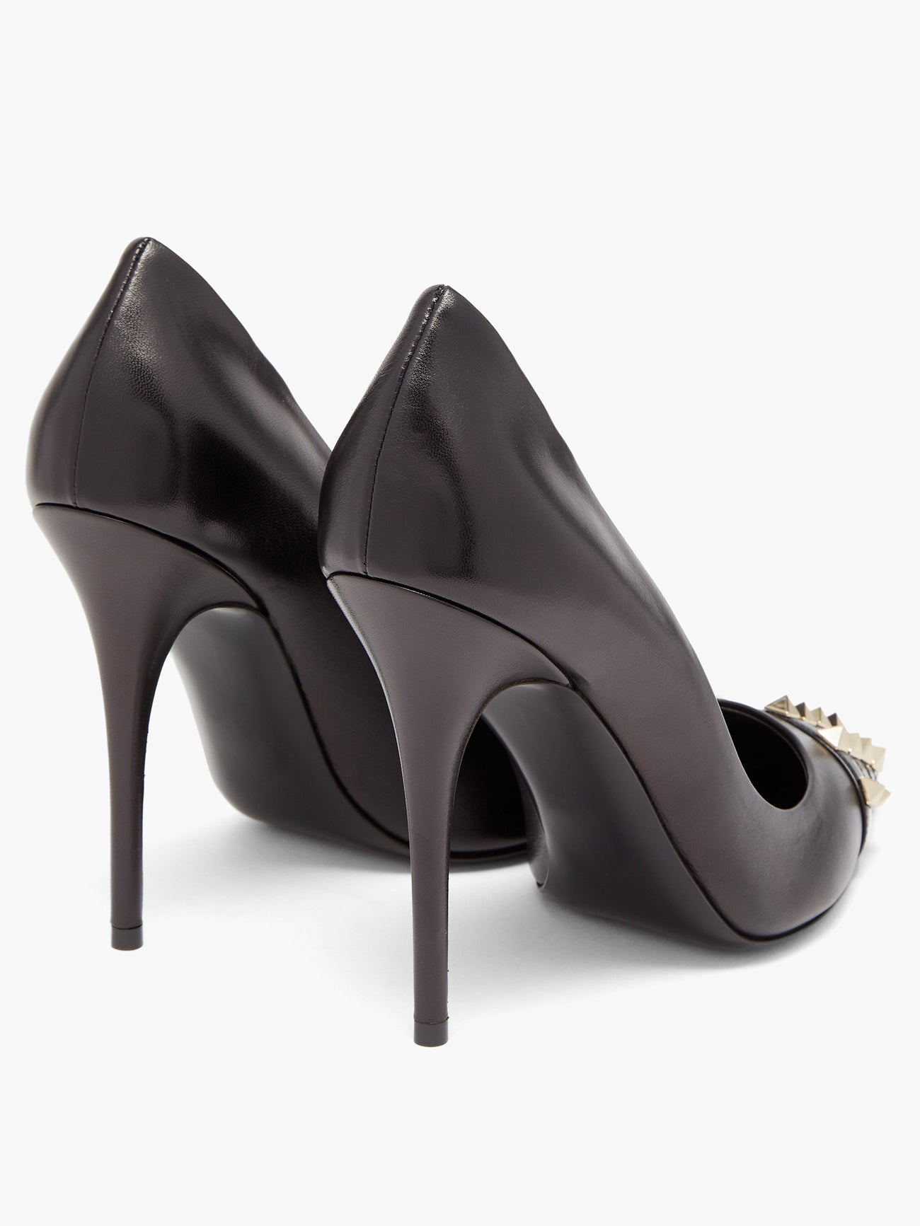 100mm Rockstud Matte Pointed-toe Pumps-vocosishoes