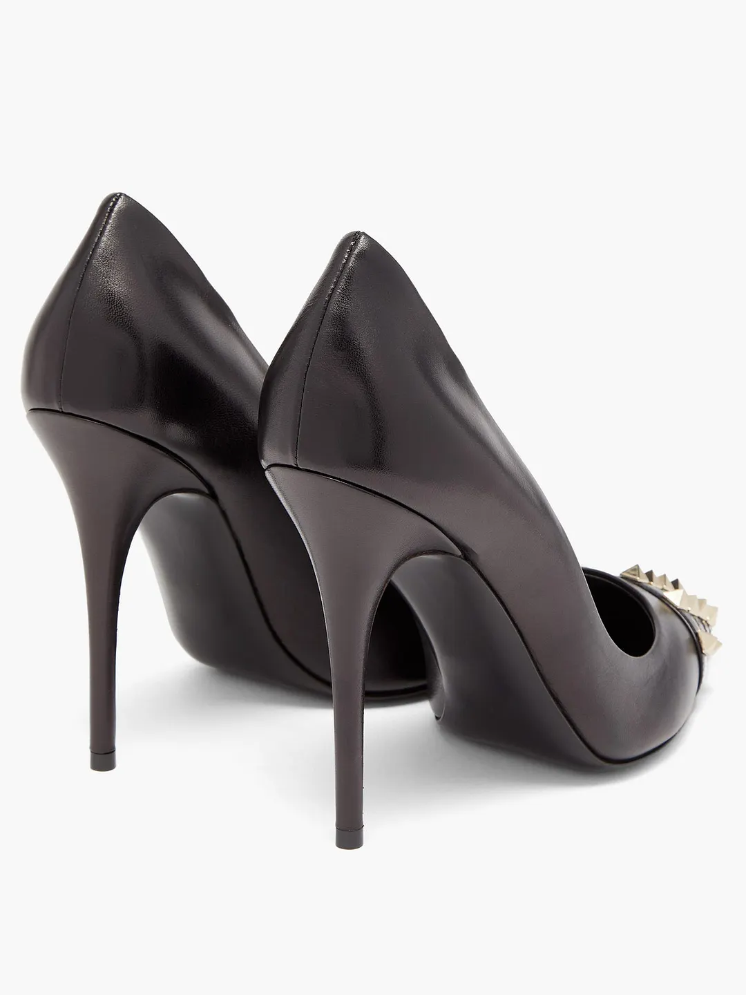 100mm Rockstud Matte Pointed-toe Pumps-vocosishoes