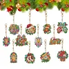 DIY Diamond Mosaic Keychain Christmas Countdown Mystery(Christmas-12pcs)