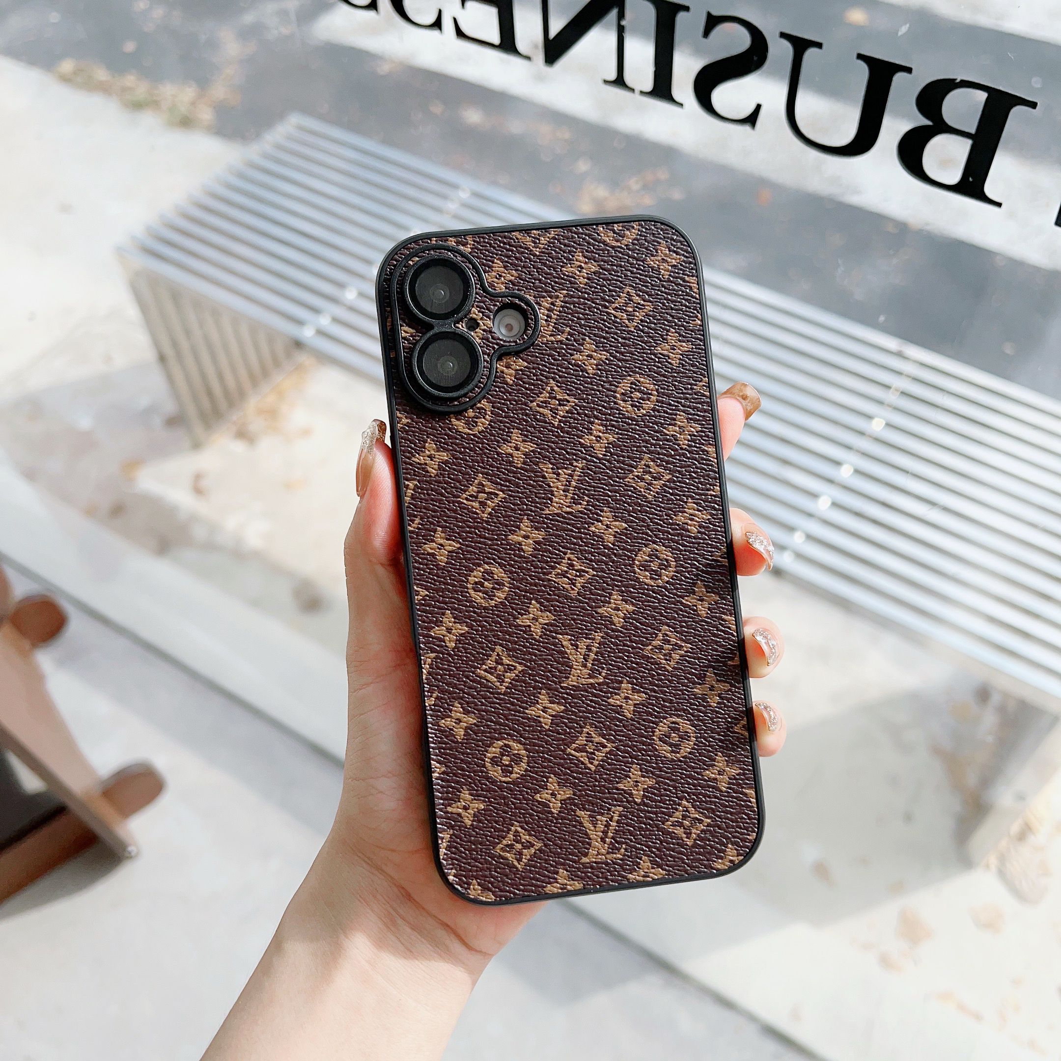 Classic Canvas LV Monogram Leather Apple iPhone Back Cover Protective Case
