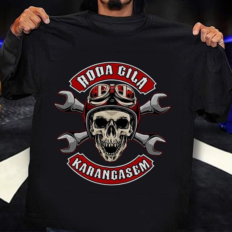 Wrench skull print designer printed t-shirt