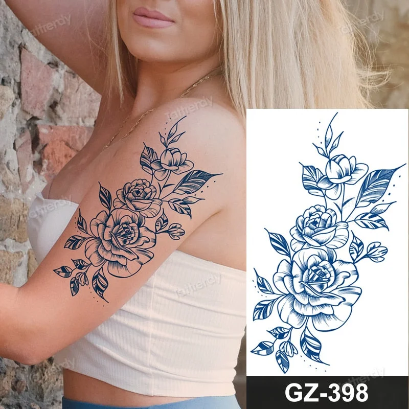 Juice Ink Lasting Waterproof Temporary Tattoo Sticker Dragon Snake Totem Tattoos Sun Wing Body Art Arm Fake Tatoo Women Men