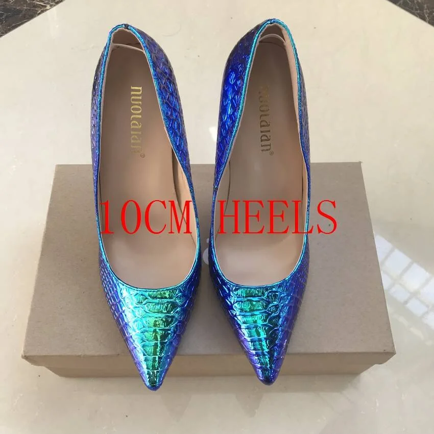 2019 Brand Women Pumps Snake Printing Shoes Woman Pointed Toe High Heels Shoes Luxury Designer Wedding Bridal Party Sexy Shoes