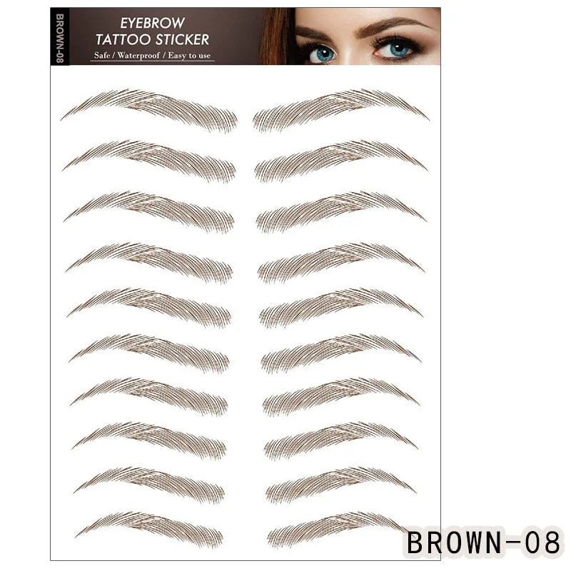 6D Eyebrows Sticker Water Transfer Hair-like Eye Brow Tattoo Stickers Long Lasting False Eyebrow Enhancers Eye Brow Cosmetics Br