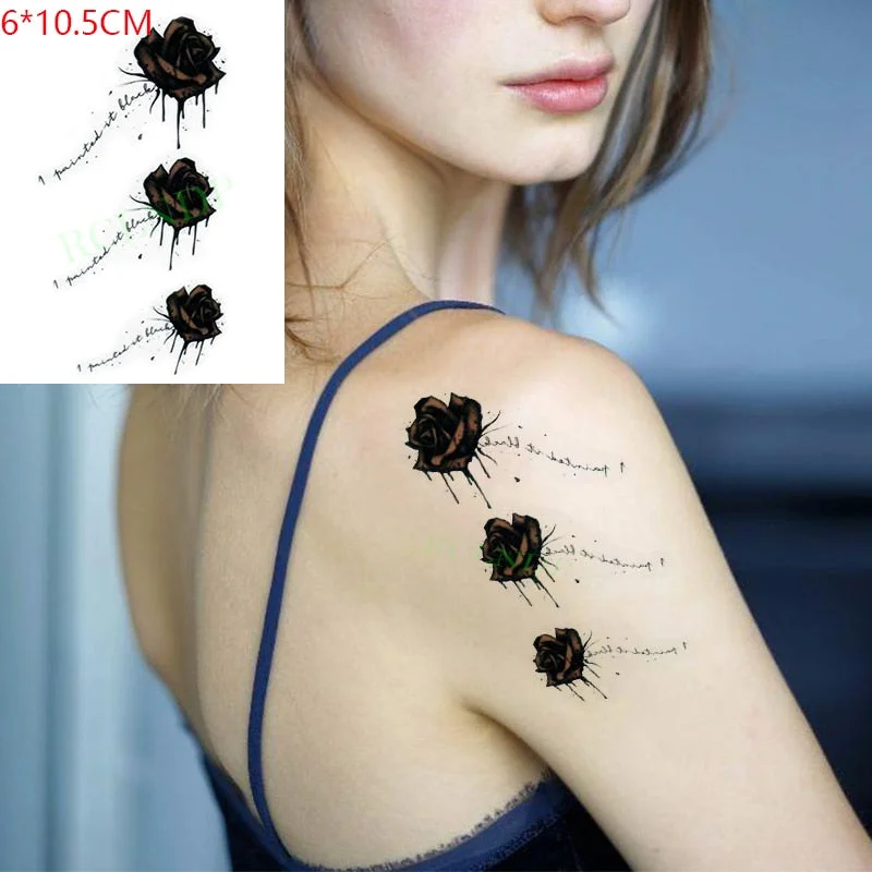Waterproof Temporary Tattoo Sticker Black Gun AK 47 Flash Tatoo Fake Water Transfer Tatto for Woman Man