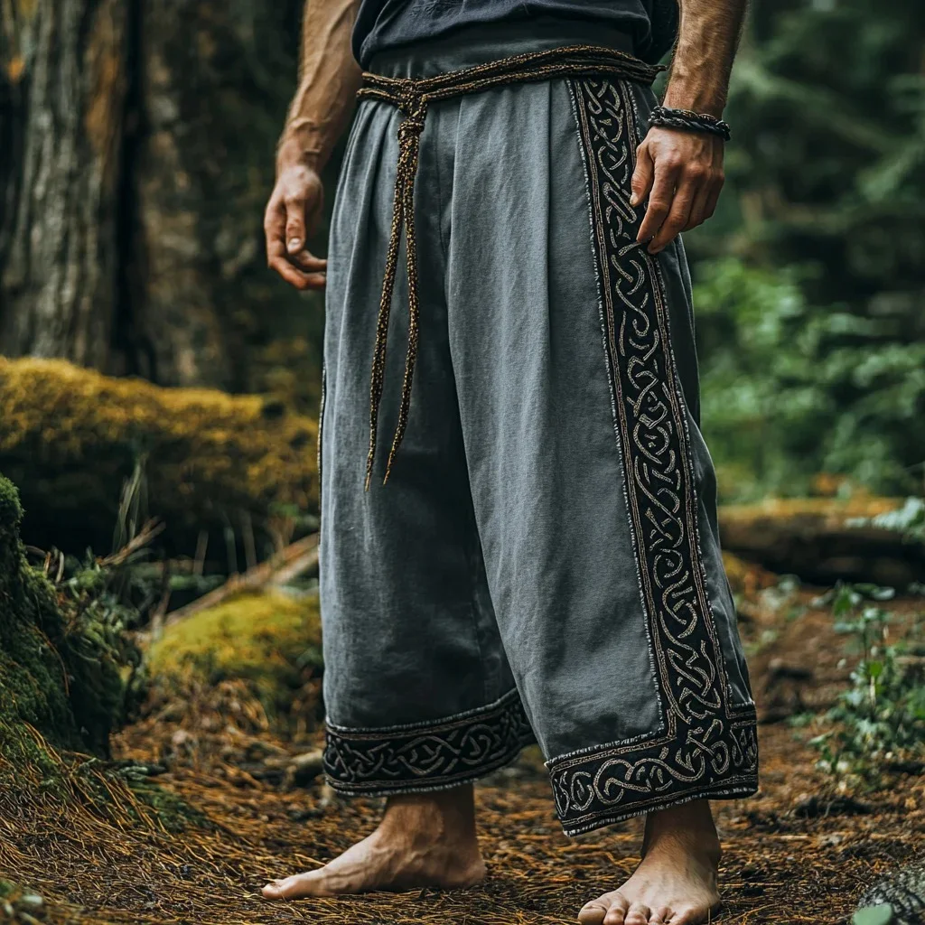  Embroidered Trousers with Celtic Knot Design for Outdoor Adventures-inspireuse