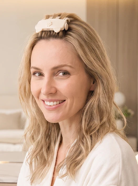 Using a heated root lift clip during a home hair styling routine