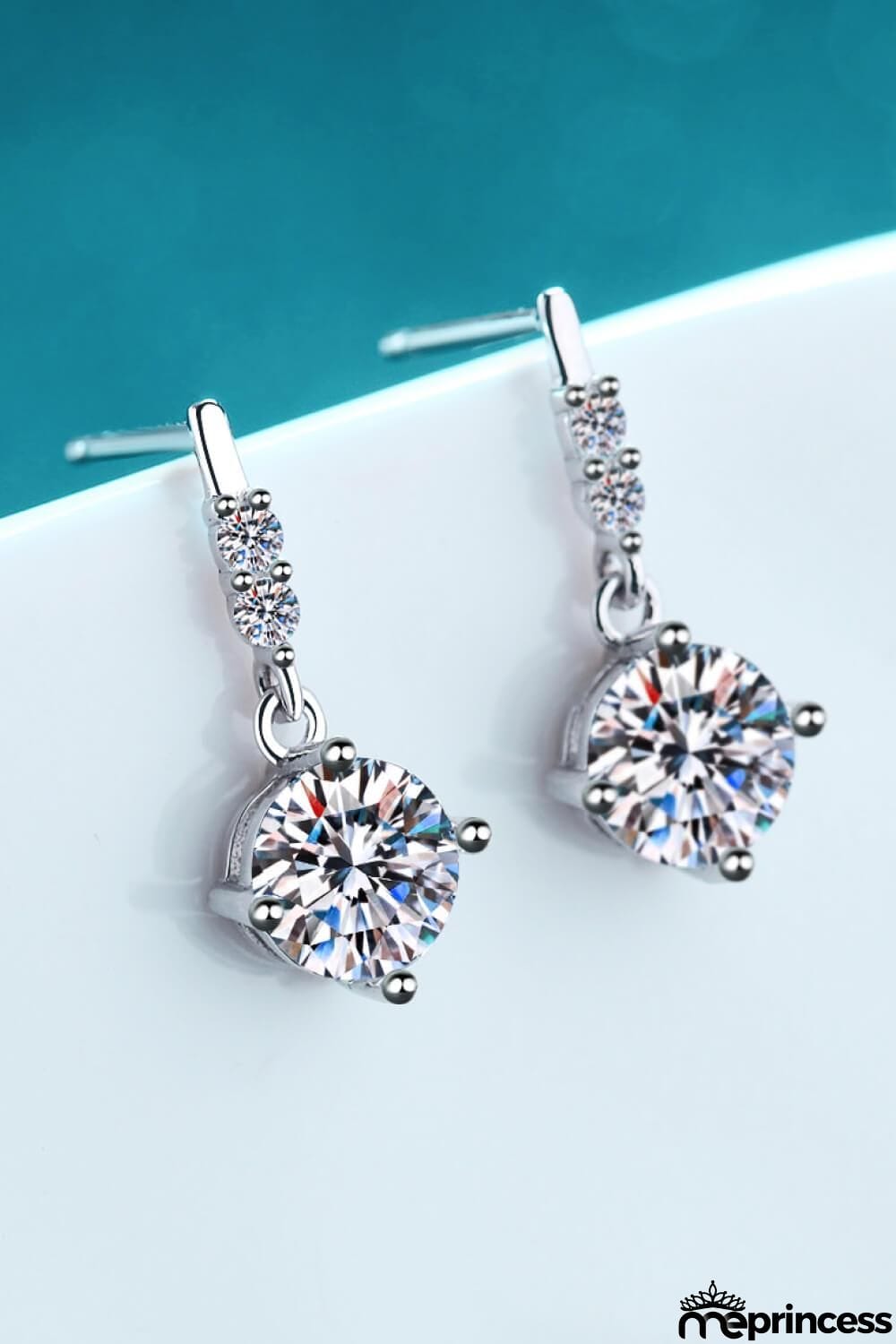 1 Carat Moissanite Drop Earrings