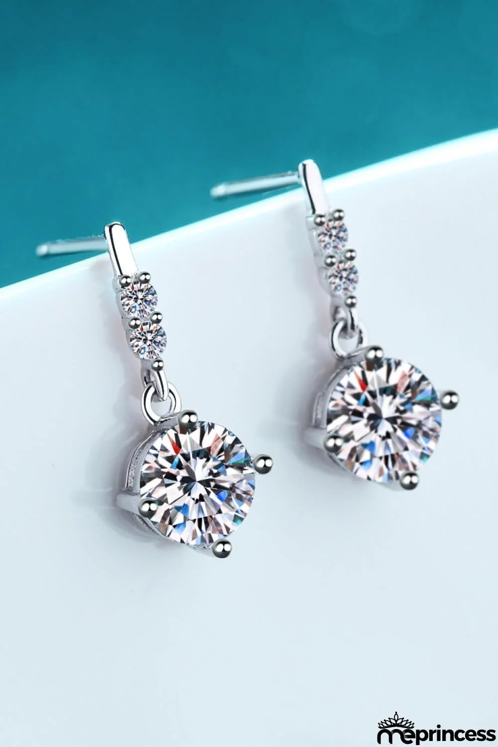 1 Carat Moissanite Drop Earrings