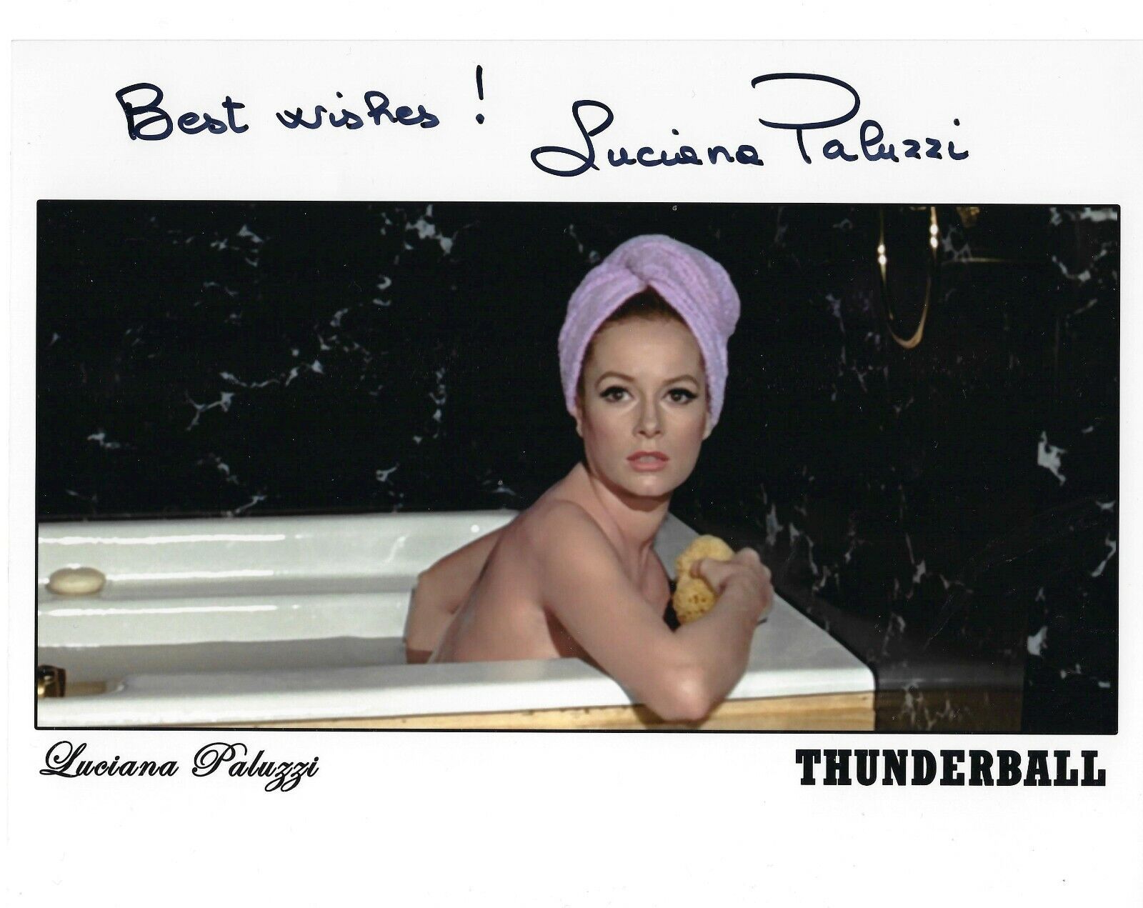 LUCIANA PALUZZI SIGNED 007 JAMES BOND 8x10 Photo Poster painting 3 UACC & AFTAL RD AUTOGRAPH