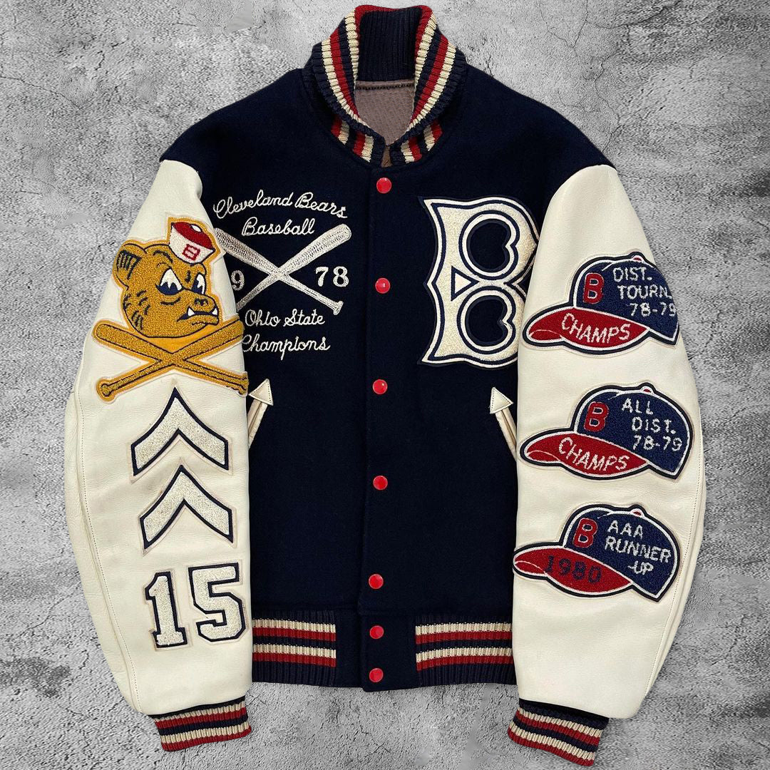 Casual home run varsity baseball jacket