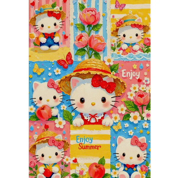 Mona Lisa Brand】Hello Kitty 11CT Stamped Cross Stitch 50*70CM