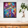 Abstract Cat Painting-11CT Stamped Cross Stitch 40*50cm/15.75*19.69in