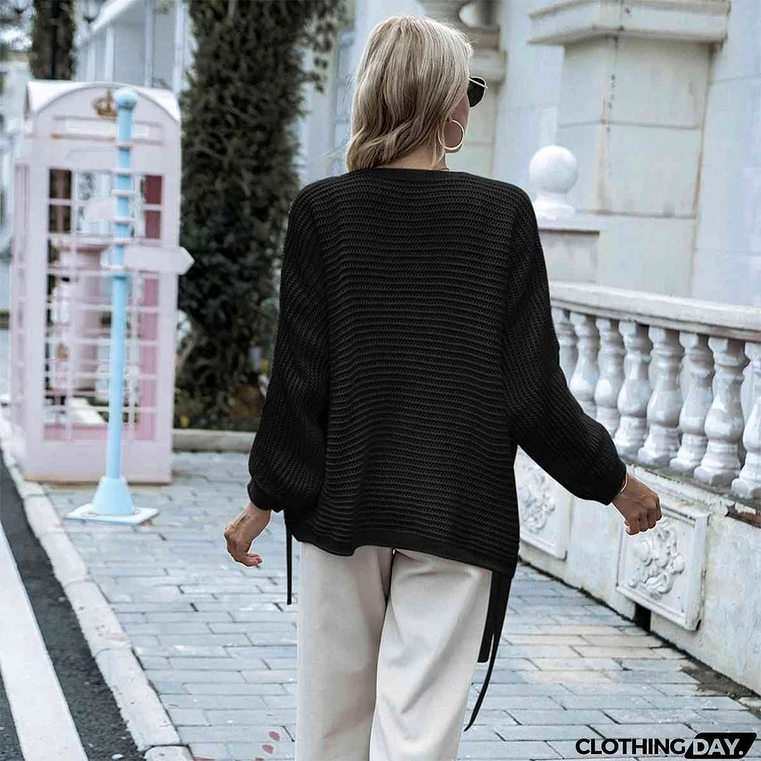 Open Front Strap Detail Cardigan