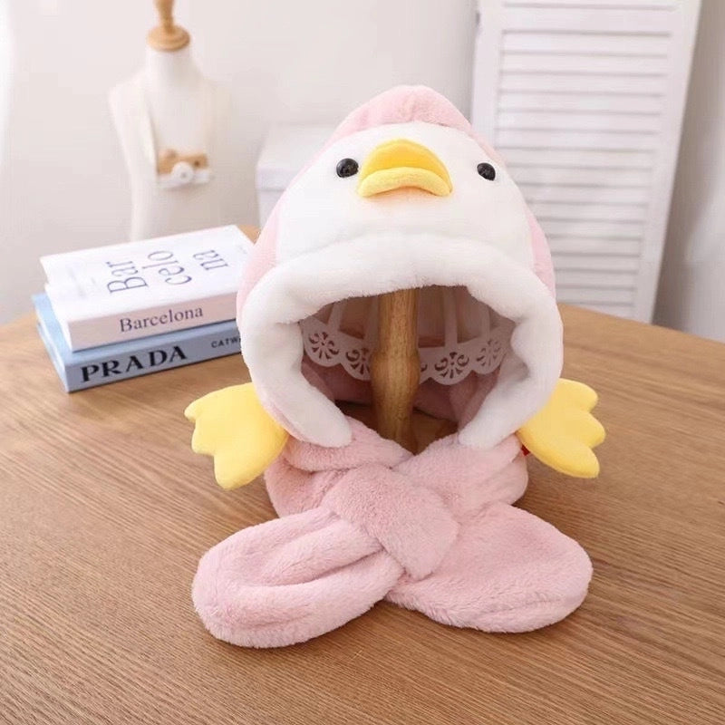 Winter Children’s Hat Scarf Integrated Thickened Warm Baby Cute Baby Windproof Ear Protection Hat For Boys And Girls