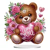 DIY Diamond Painting Valentine Rose Bear Acrylic Desktop Ornament