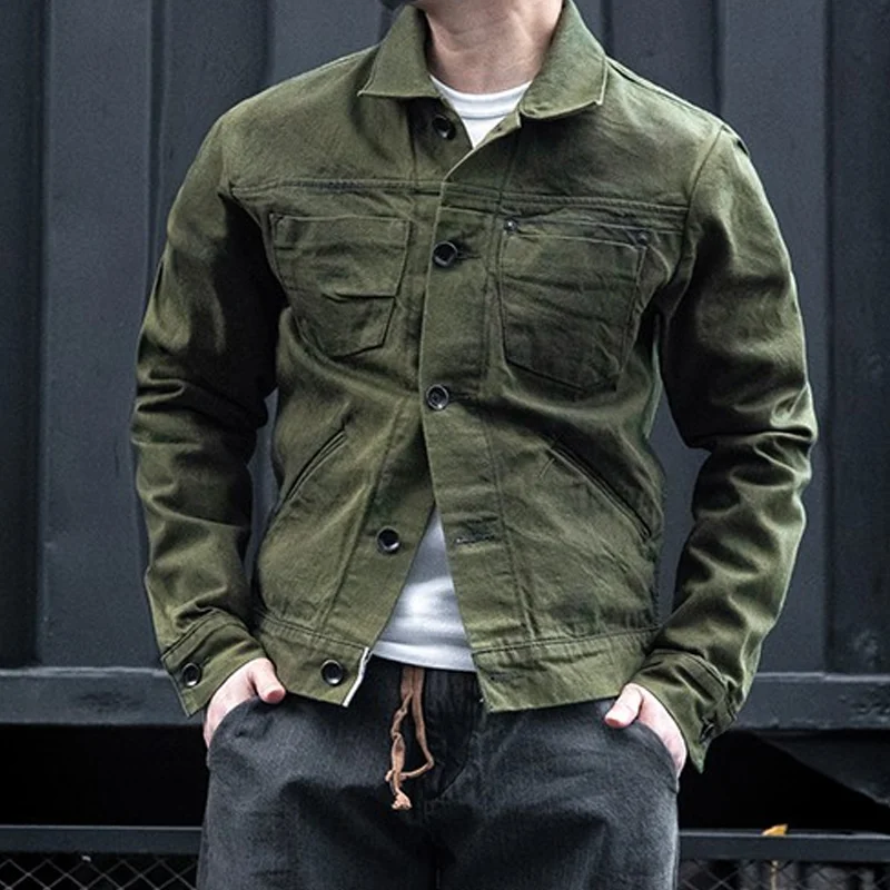 American Military Green 13oz Bare Ear Denim Jacket