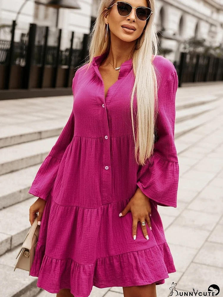 Solid Color Mini Dress